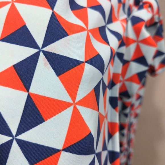 J. McLaughlin Womens Geometric Print SS Wrap Dress Size M Red/Blue Casual Preppy - Picture 6 of 12